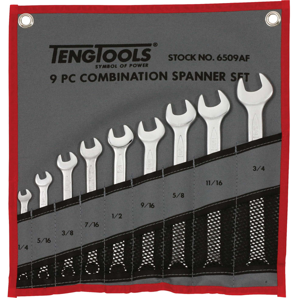 9 Piece AF Combination Spanner Set (Handy Tool Roll)
